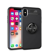 Magnetic Kickstand Ring Stand Case for Apple iPhone X/10 - Black