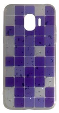 RedDevil Samsung Grand Prime Pro Back Cover - Glitter Purple Squares