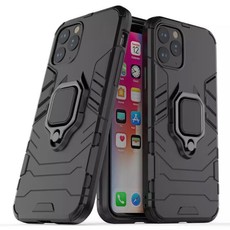 Shockproof Kickstand Ring Stand Armor Case for iPhone 11 - Black