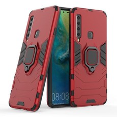 Shockproof Kickstand Ring Stand Armor Case for Samsung A9 2018 Red