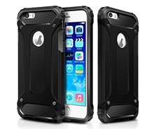 Shockproof Protective Armor Case for iPhone SE, 5S & 5 - Black