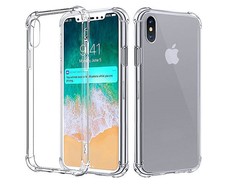 Shockproof Slim Fit Protective Case with Transparent Soft Back for iPhone X