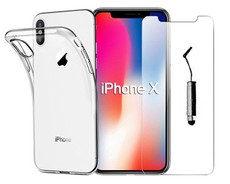 Slim Fit Protective Case & Tempered Glass Screen Guard for iPhone X - 2.5D Radian