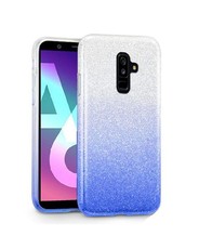 Tekron Glitter Gradient Case for Samsung Galaxy A6 Plus - Silver to Blue