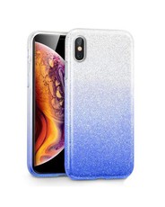 Tekron Glitter Sparkle Gradient Case for iPhone XS Max - Silver to Blue