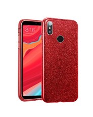 Tekron Protective Glitter Sparkle Bling Case for Xiaomi Redmi S2 - Red