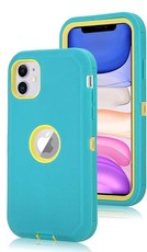 TUFF-LUV Armour-Tuff Rugged Case for Apple iPhone 11 - Turquoise/Yellow