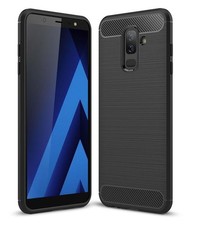 Tuff-Luv Brushed Texture Shockproof Cover for Samsung A6+ - Black