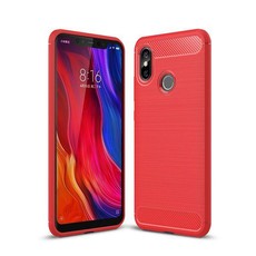 TUFF-LUV Carbon Fibre Style Case Xiaomi Mi 8 - Red