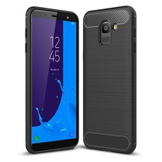 Tuff-Luv Carbon Fibre Style Shockproof Cover for Samsung J6 2018 - Black