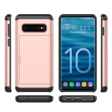 Tuff-Luv Dual Layer Armour Credit Card case for Galaxy S10 - Rose Gold