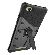 Tuff-Luv Hybrid Combination Case with Holder for Xiaomi Redmi 4A - Black