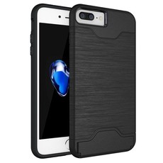 TUFF-LUV Shockproof Dual Layer Armour Case (with Stand & Card slot) for Apple iPhone 7 Plus /8 Plus Black