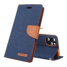We Love Gadgets Flip Canvas Cover With Card Slots iPhone 11 Pro Blue
