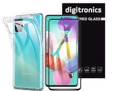 Digitronics Full Cover Tempered Glass & Clear Case for Samsung Galaxy A51