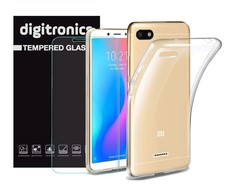 Digitronics Tempered Glass and Protective Clear Case for Xiaomi Redmi 6A