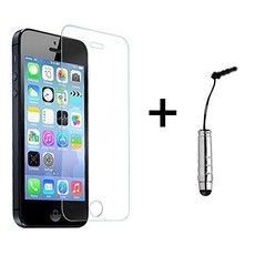 iPhone 5 | 5C | 5S, iPhone SE Tempered Glass Screen Protector + FREE Stylus
