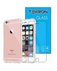 Tekron Tempered Glass & Shockproof Clear Case for iPhone 6S / 6