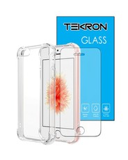 Tekron Tempered Glass & Shockproof Clear Case for iPhone SE / 5S / 5