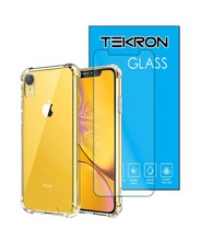Tekron Tempered Glass & Shockproof Clear Case for iPhone XR