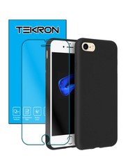 Tekron Tempered Glass and Protective Matte Case for iPhone 8 / 7 - Black