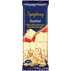 Symphony - White Chocolate with Hazelnuts Slab 24x100g