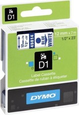 Dymo D1 Standard 12mm x 7m Blue on White Label Cassette