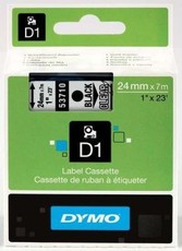 Dymo D1 Standard 24mm x 7m Black on Clear Label Cassette