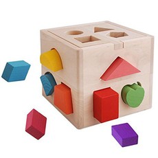 13-Hole Wooden Cube Puzzle Maze