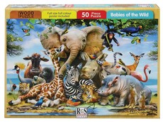 RGS Group Babies In The Wild Wooden Puzzle - 50 Piece