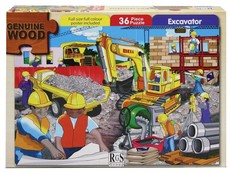 RGS Group Excavator Wooden Puzzle - 36 Piece (A4)