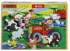 RGS Group Farm Wooden Puzzle - 15 Piece