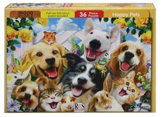 RGS Group Happy Pets Wooden Puzzle 36 Piece A4