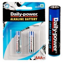 Bulk Pack 10 X Daily-Power Alkaline Battery Size AAA Card of 2
