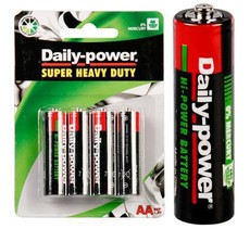 Bulk Pack 12 X Daily-Power Super Heavy Duty Battery Size AA Card of 4