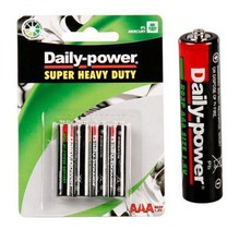 Bulk Pack 12 X Daily-Power Super Heavy Duty Battery Size AAA Card of 4