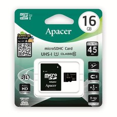 Apacer 16GB MicroSDHC UHS-I Card with Adaptor - Class 10