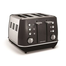 Morphy Richards - Toaster 4 Slice Stainless Steel Black - 1800W "Evoke"
