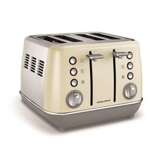 Morphy Richards - Toaster 4 Slice Stainless Steel Cream - 1800W "Evoke"