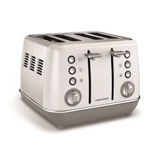 Morphy Richards - Toaster 4 Slice Stainless Steel White - 1800W "Evoke"