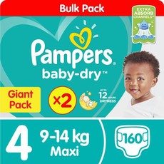 Pampers Baby Dry - Size 4 Twin Giant - 2x80 Nappies