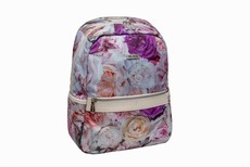 Black 14" Floral Backpack - Rose Print