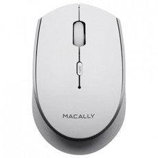 MACALLY Rechargeable Bluetooth Optical Mouse - White/Silver