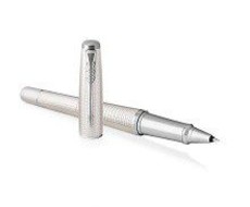 Parker - Urban Premium Pearl Metal Chiselled Chrome Trim Rollerball Pen - Fine Nib - Black Ink