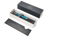 Parker - Urban Vibrant Blue Chrome Trim Ball Pen - Medium Nib - Blue Ink