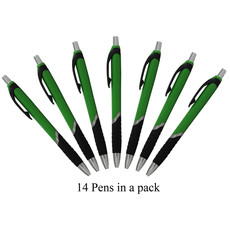 14 Ridge Pens in a Pack. with Black German Ink - Green