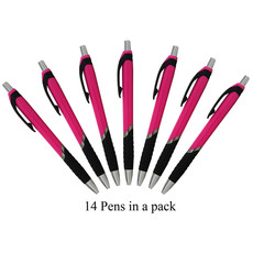 14 Ridge Pens in a Pack. with Black German Ink - Pink