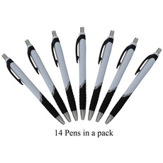 14 Ridge Pens in a Pack. with Black German Ink - White