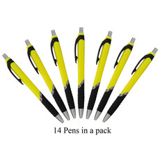 14 Ridge Pens in a Pack. with Black German Ink - Yellow