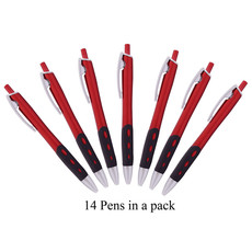14 Teardrop Pens in a Pack. with Black German Ink - Red